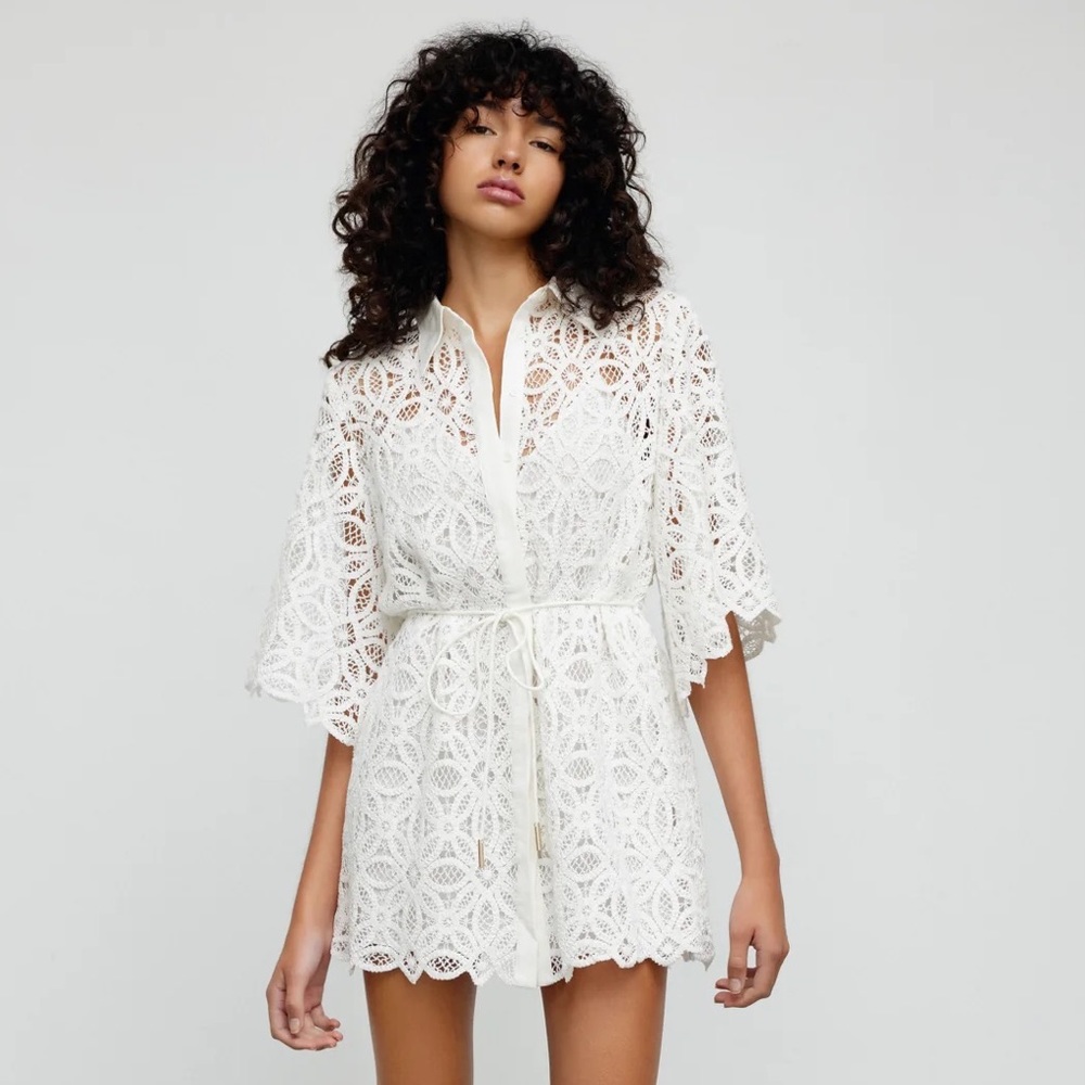 Worn once, white crochet Imogen dress by Significant Other - Size 4